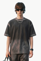Men's Summer 280g Cotton Spray Wash Gradient Tee