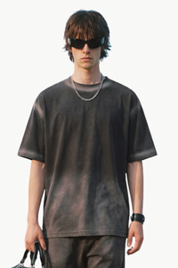 Men's Summer 280g Cotton Spray Wash Gradient Tee
