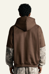 Men's Streetwear Faux Two-Piece Fleece-Lined Hoodie