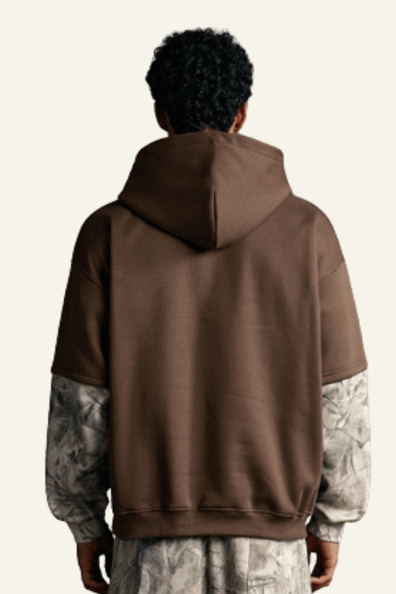 Men's Streetwear Faux Two-Piece Fleece-Lined Hoodie