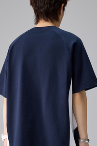 Men's Summer Half Raglan Sleeve side colorblock Cooling Tee
