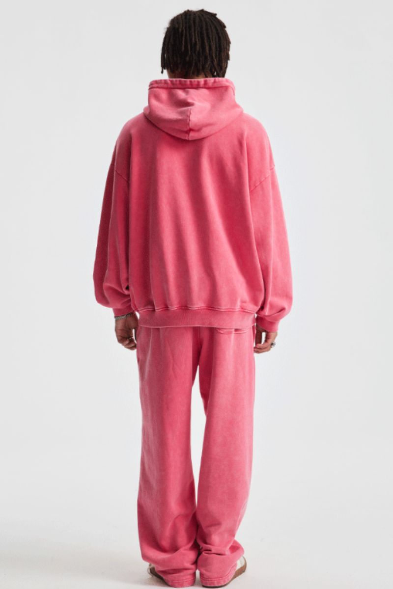 Men's Cotton Streetwear Set:Full Zipper Hooded Jacket  And Sweatpants