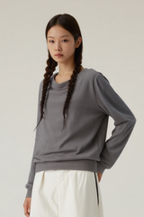 Women's Tencel Asymmetric Off-Shoulder Long Sleves Top