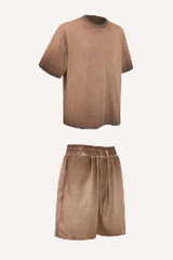 Men's 2026 Summer Washed Vintage Tee & Shorts Set