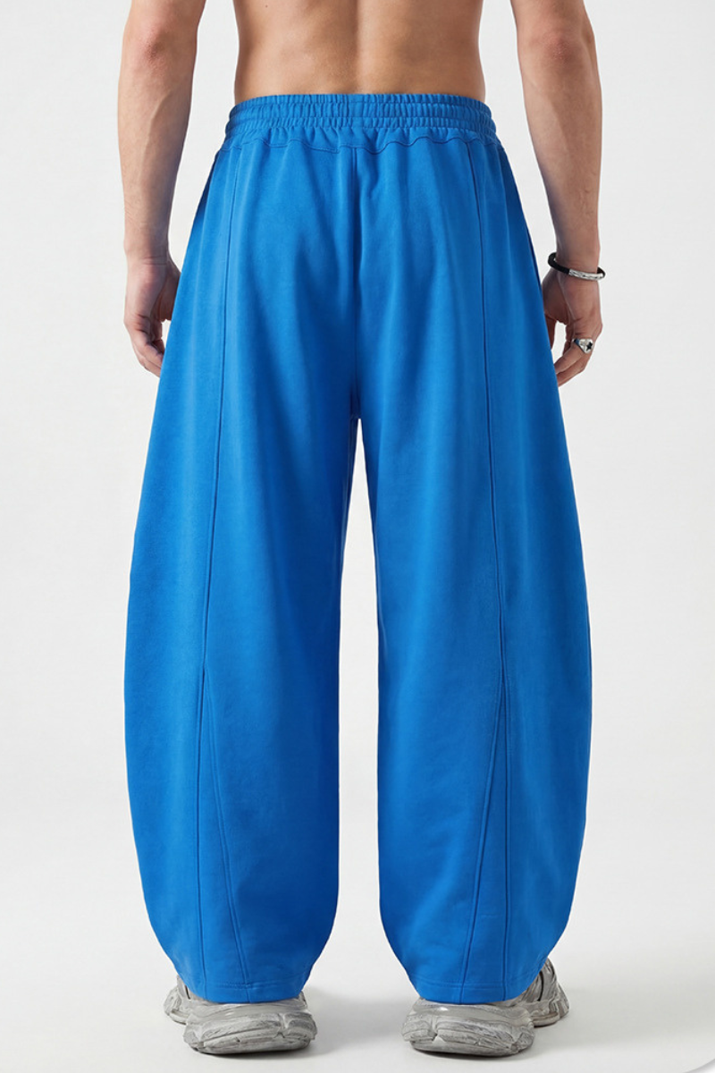 Men's Spring 390g Patchwork Pleated Curved Wide Pants