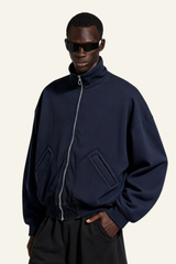 Men's Streetwear Stand Collar Fleece-lined Jacket