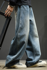 Men's Spring Summer Washed Loose Wide Leg Cargo Pants