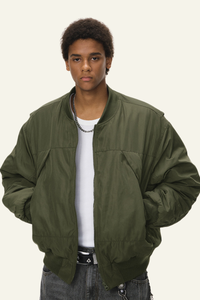 Men's Removable Faux-two-piece Baseball Jacket