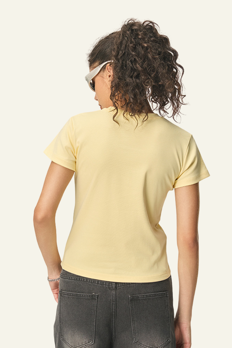 Women's Straight-shouldered spicy short-sleeved T-shirt
