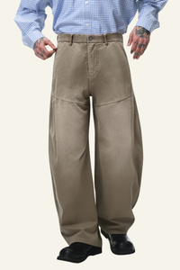 Men's Washed  Vintage Fleece-Lined Casual Pants.