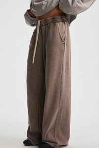 Men's Cotton Vintage-Distressed Raw-Edge Patchwork Pants