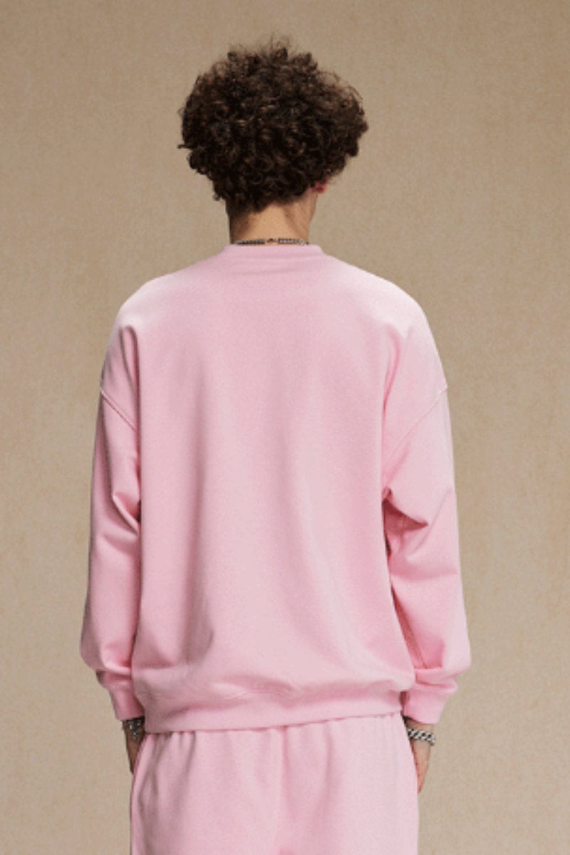 Men's Streetwear Relaxed Drop-Shoulder Solid Pullover