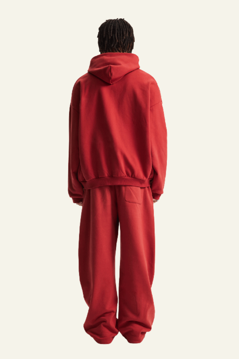 Men's Set:Fleece-lined Zipper Jacket & Curved-blade Pants