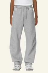 Men's Streetwear Double-pleated Curved  Pants