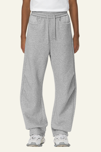 Men's Streetwear Double-pleated Curved  Pants