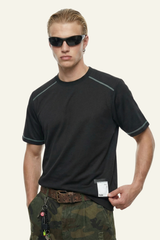 Men's Streetwear Color-Blocked Stripe Sport T-shirt