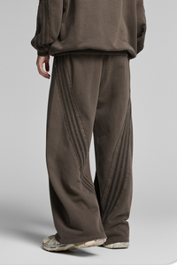 Men's Fall Winter Cotton Webbing Washed Loose Straight Pants