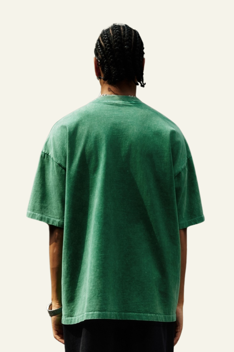 Men's Cotton Streetwear Vintage Washed T-shirt