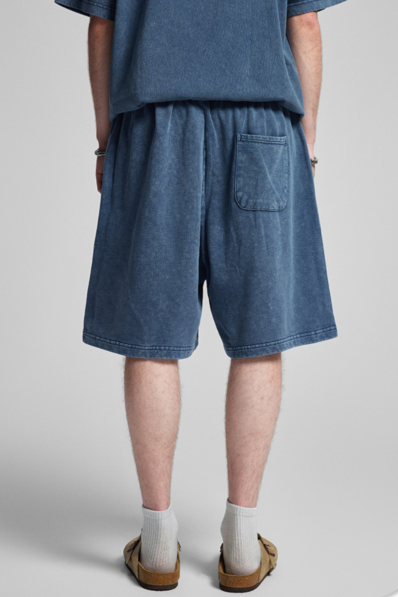 Men's Summer 320g Washed Batik Loose 9 Color Shorts