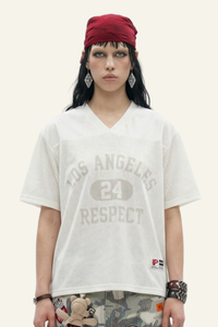 Women's Cotoon Streetwear V-neck  Faux Embroidery T-shirt