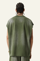 Men's Vintage Gradient Cotton Sleeveless T-shirt