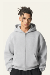 Men's Streetwear Contrast Stitch Hooded Jacket