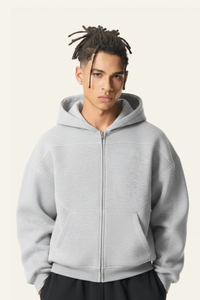Men's Streetwear Contrast Stitch Hooded Jacket