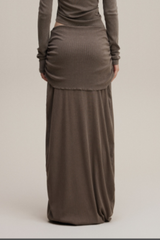 Women's Ruched Slim Fit Maxi Skirt.