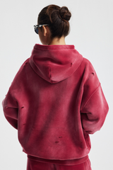 Women's Streetwear Washed 360G Heavyweight Cut Hoodie