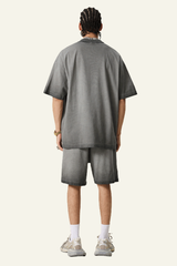Men's Vintag Washed Cotton Set: Relaxed T-shirt And Short