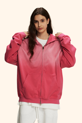 Men/Women's Unisex Spray Washed Zip Hoodie-couple's style