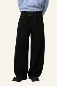 Men's Streetwear Double-button Placket Trousers