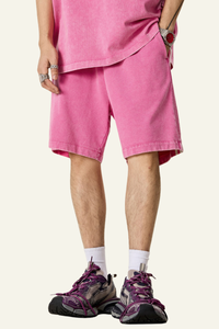 Men's Cotton Streetwear Washed Three side stripes Shorts