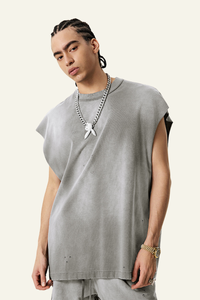 Men's Vintage Gradient Cotton Sleeveless T-shirt
