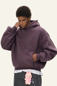 Men's Streetwear Short Curved-Hem  Hoodie