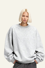 Women's Drop Shoulder Fleece Lined Solid Sweatshirt.