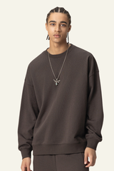 Men's 400G Heavyweight Streetwear Solid Pullover