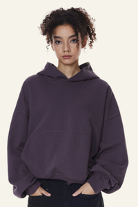 Women's Streetwear Short Loose-fitting Drop Shoulders Hoodie
