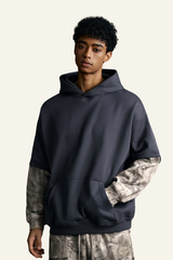 Men's Streetwear Faux Two-Piece Fleece-Lined Hoodie