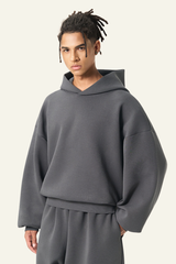 Men's Streetwear Cropped Drop-Shoulder Hoodie