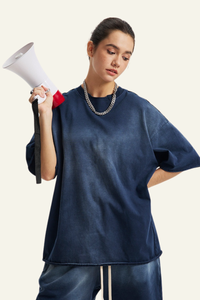 Women's Cotton Streetwear Washed Vintage  T-shirt