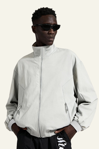 Men's Streetwear Stand Collar Full-Zipper Jacket