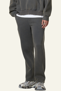Men's Heavyweight Washed Fleece-lined  Straight-leg Pants.