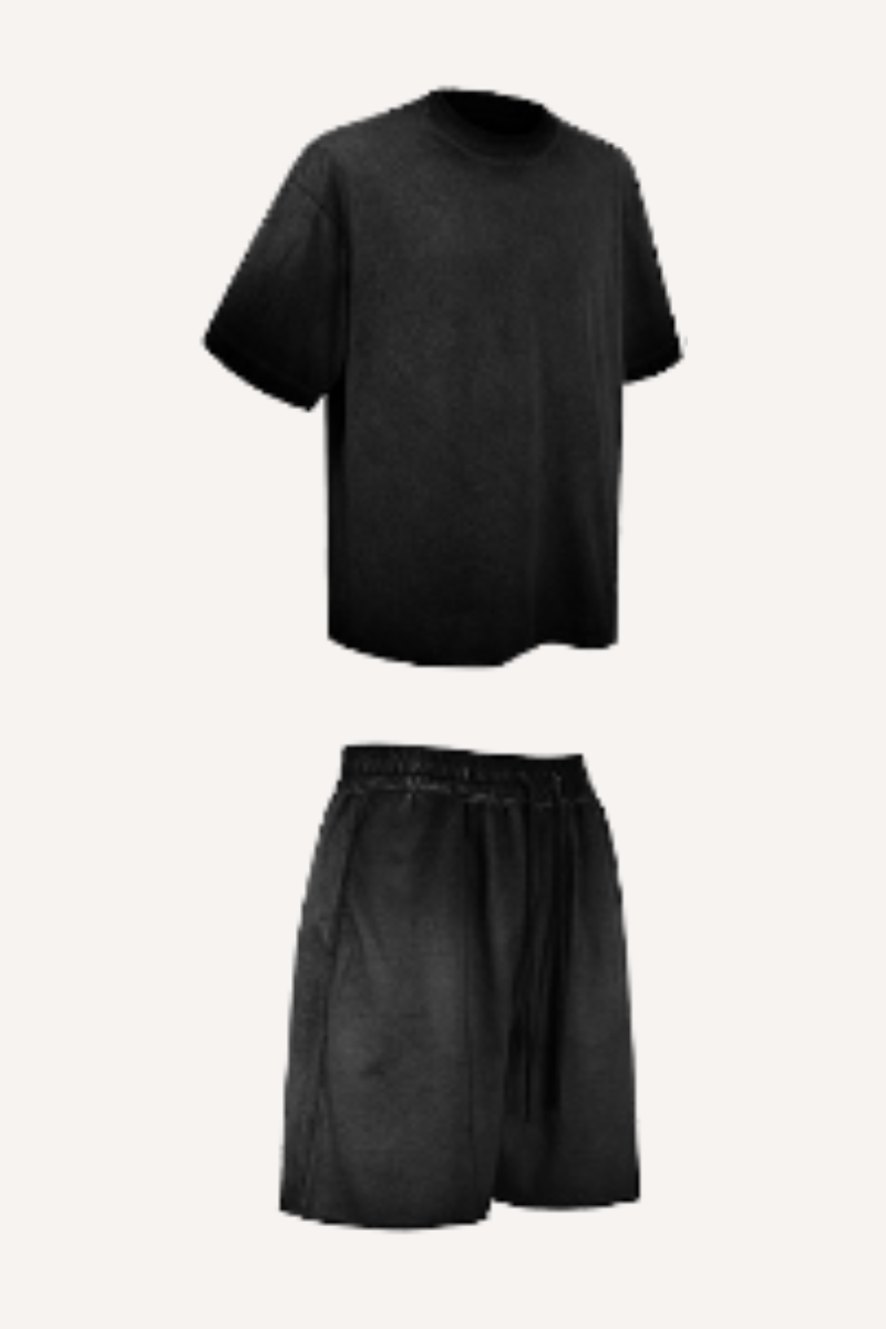 Men's 2026 Summer Washed Vintage Tee & Shorts Set