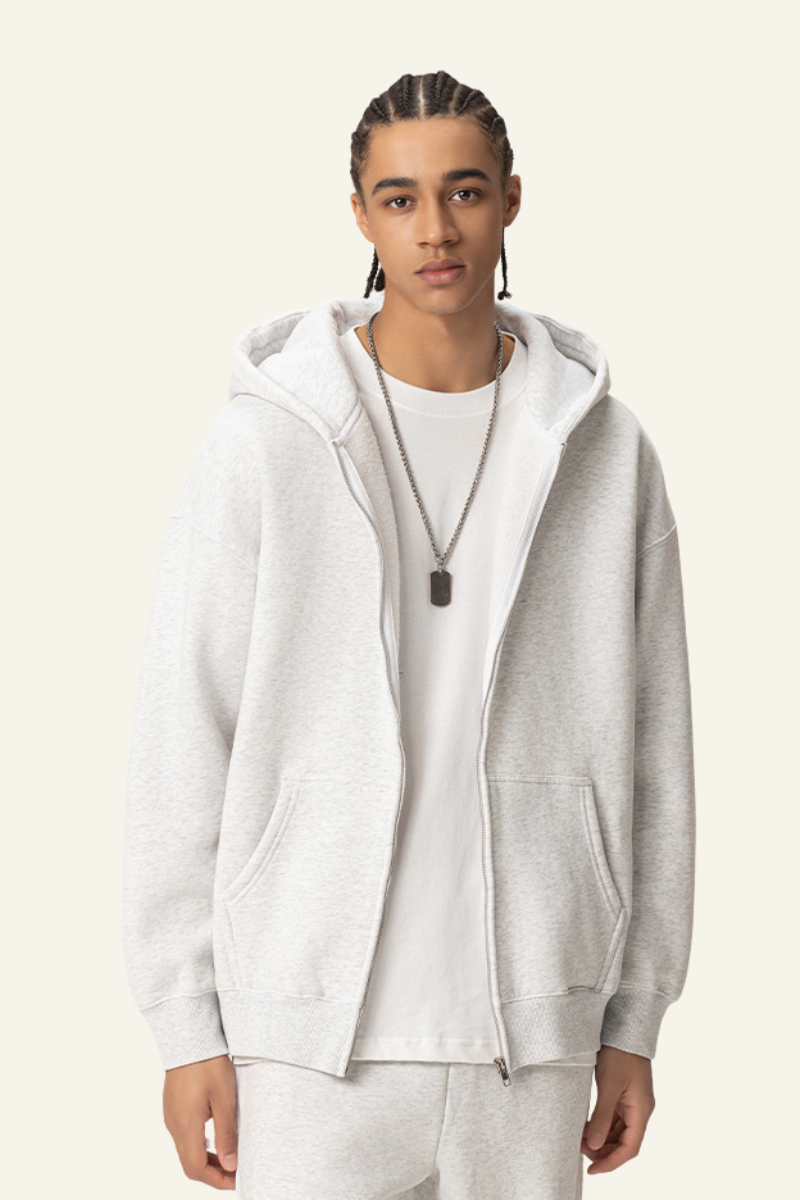 Men's Streetwear Fleece-Lined Hooded Jacket