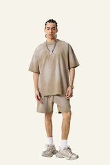 Men's Streetwear Cotton Set:Sleeveless T-shirt And Short