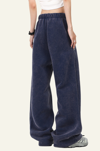 Women's Treated Washed Distressed Casual Pants.