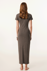 Women's Summer 275g Washed Slim Bodycon Slit Dress