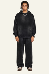 Men's Washed Set:Hoodie & Straight Leg Pants