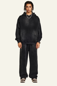 Men's Washed Set:Hoodie & Straight Leg Pants